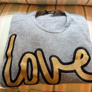Valentine’s Day is coming! Love Moschino Gray sweater with gold patch